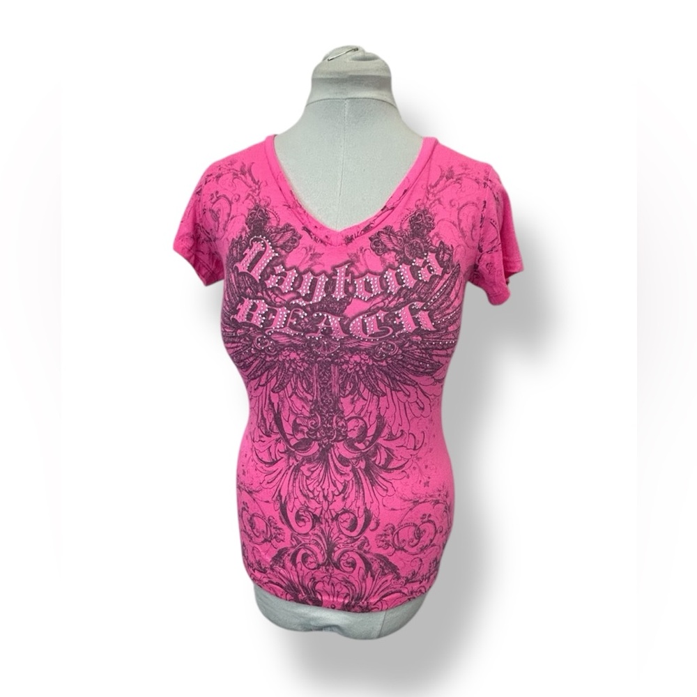 Ryder Sports Women’s Daytona Beach Bike Week Graphic Sequin Tee Street Pink XL